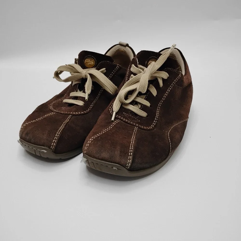 Footprints by Birkenstock Women's Brown Suede Lace Up Sneakers EU 38 US 7.5